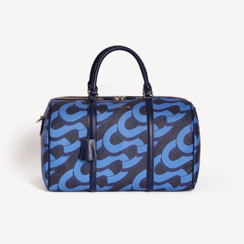 Boston Small Monogram Print - Blue