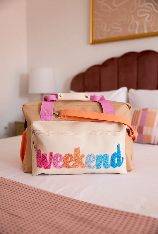 Duffle Bag (Cream/Coral) - Weekend