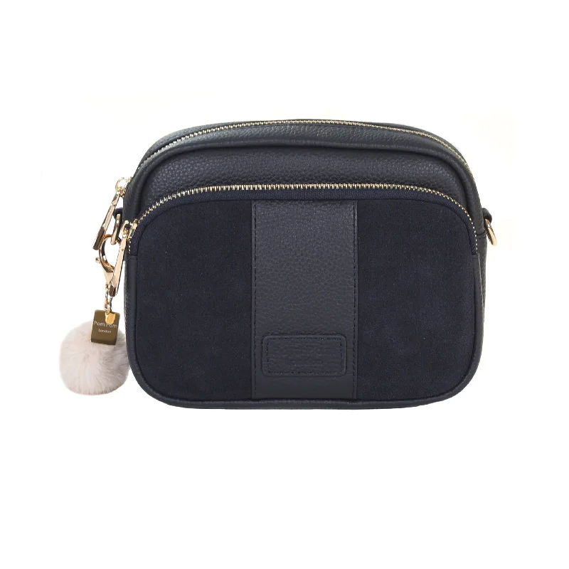 Mayfair Suede & Leather Bag Navy