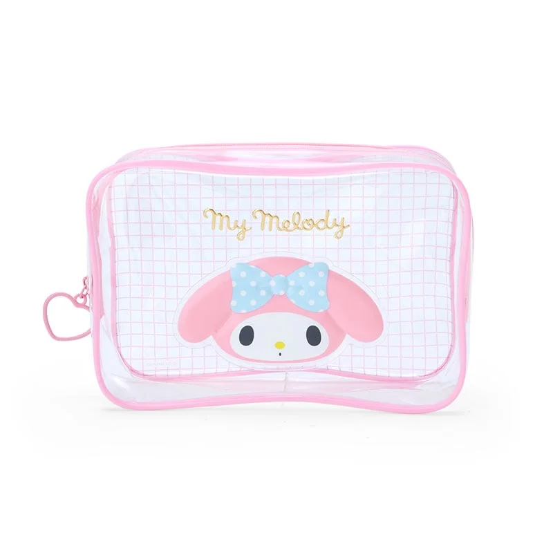 My Melody Clear Grid Zipper Pouch