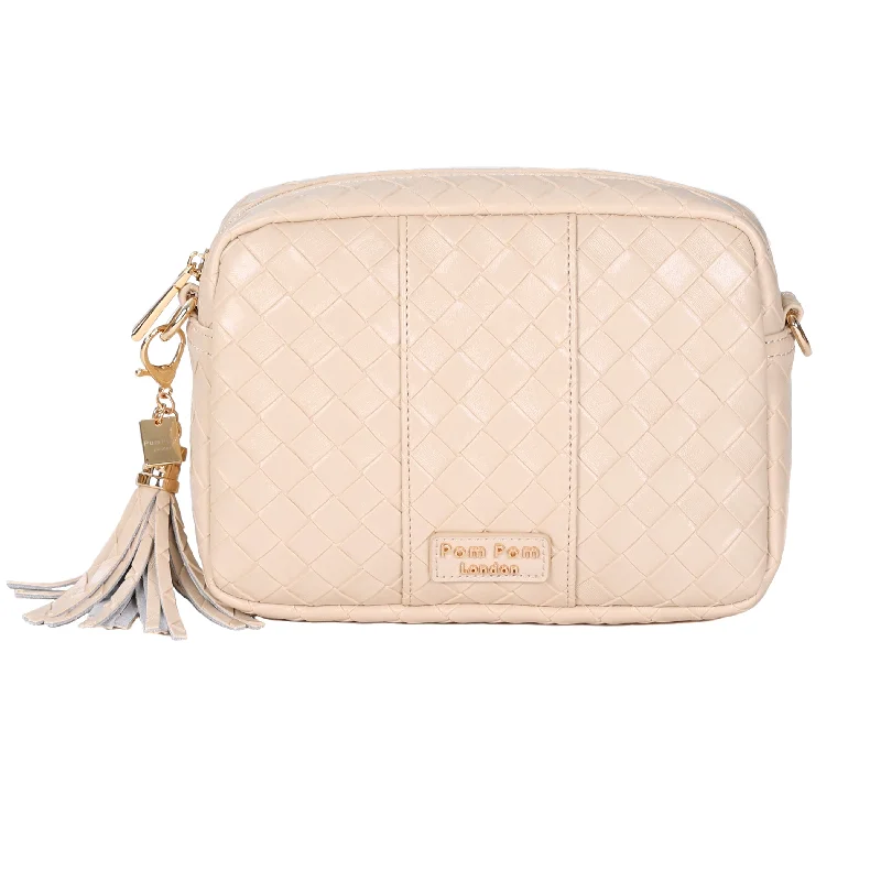 Pom Pom London City Lattice Bag Soft Beige