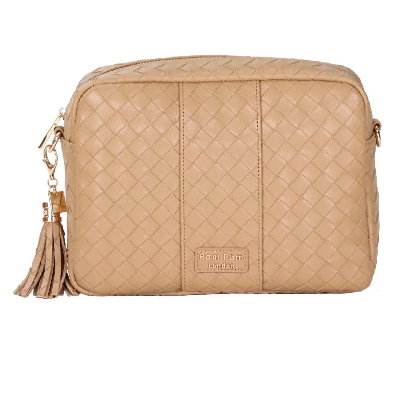 Pom Pom London City Plus Lattice Bag Caramel