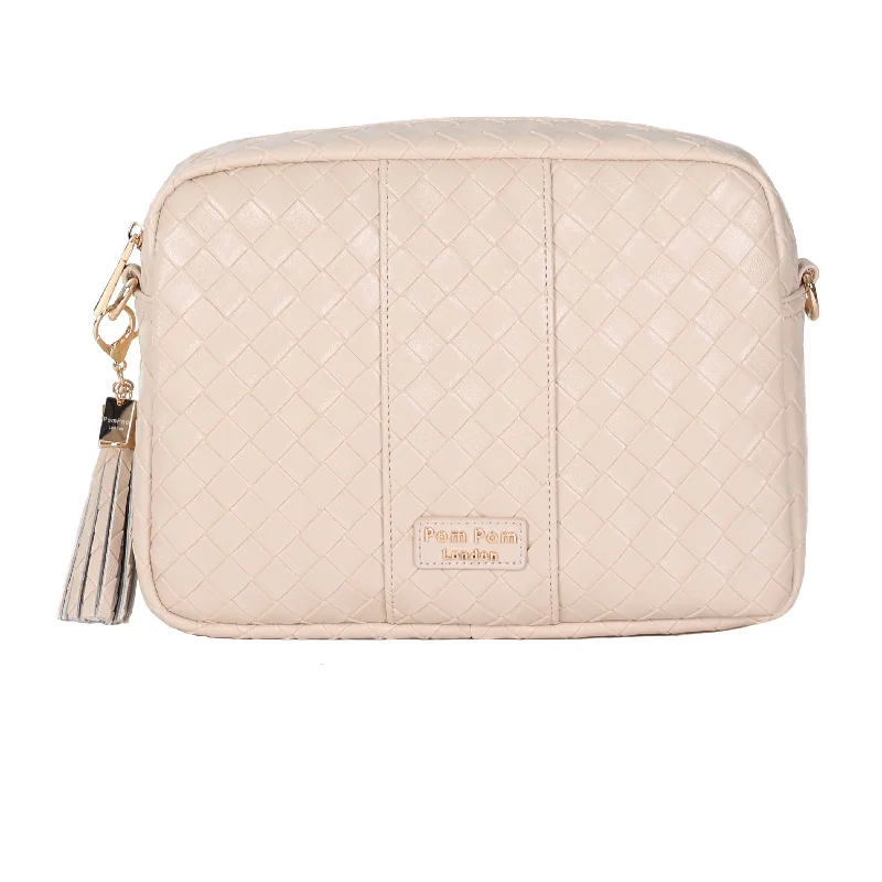 Pom Pom London City Plus Lattice Bag Soft Beige