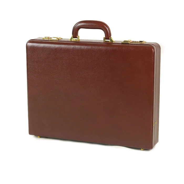 Quindici Leather Attaché Case - Cognac