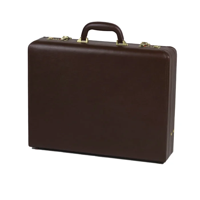 Quindici Leather Expandable Attaché Case - Brown