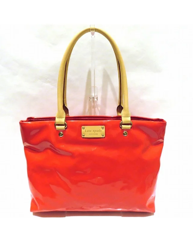 Enamel Logo Tote Bag in Red Leather by Kate Spade - Used A Condition