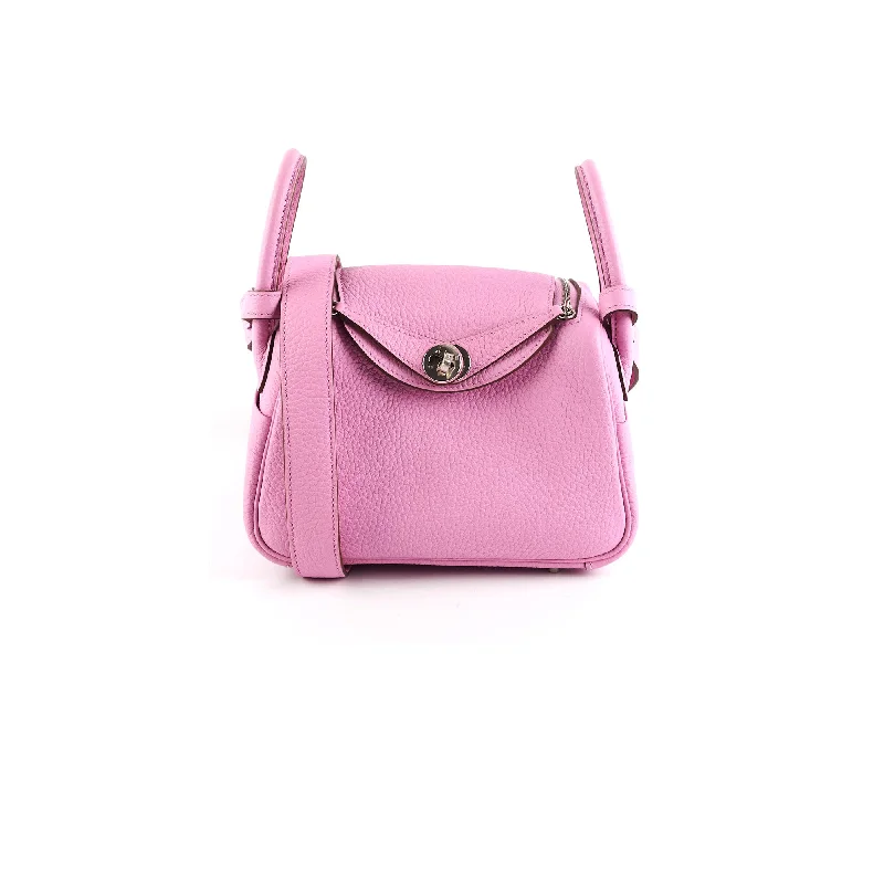 Hermes Mini Lindy Clemece Mauve Sylvestre Stamp U (2022)