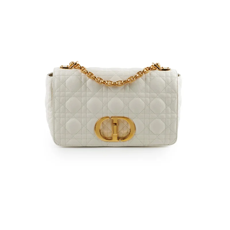 Christian Dior Medium Caro Cannage Bag White