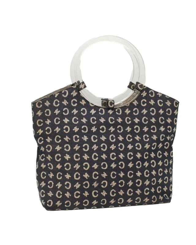 Macadam Canvas Hand Bag in Navy by Celine