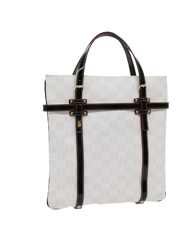 White PVC Tote Bag with Dust Bag and Serial No