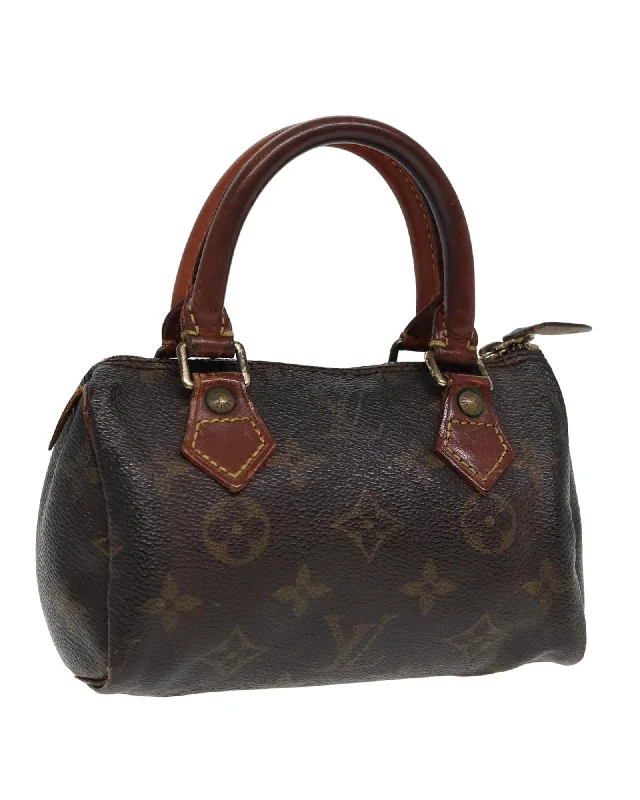 Monogram Mini Speedy Hand Bag with Serial No.