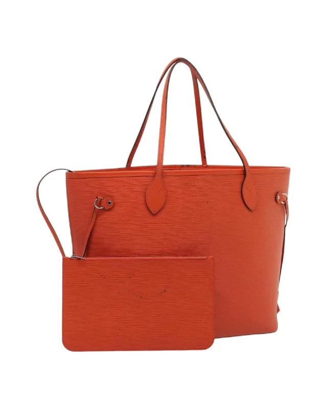 Epi Leather Neverfull Tote Bag - Orange Pimon