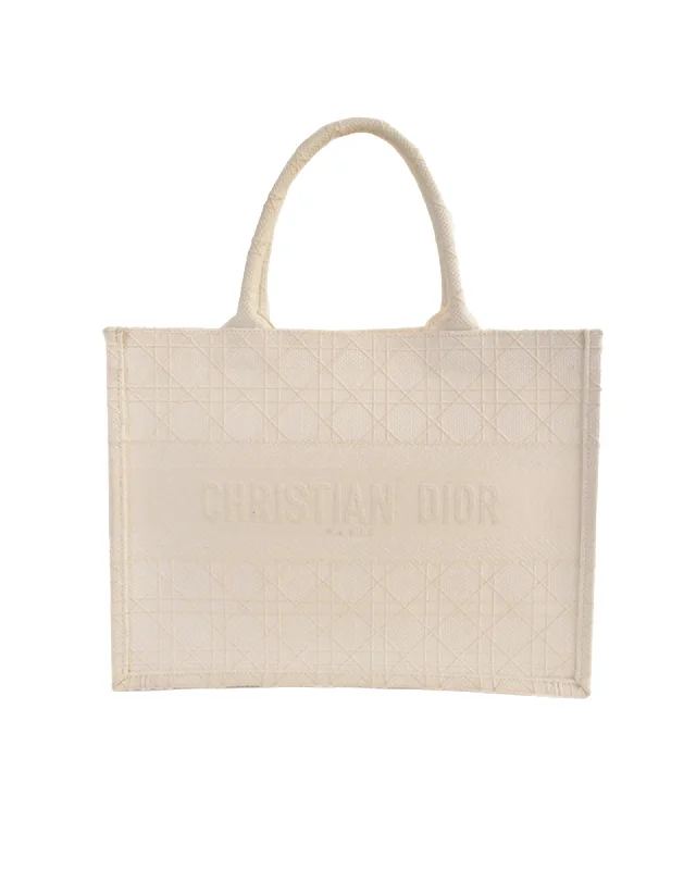 Dior Book Tote Bag in Beige Canvas