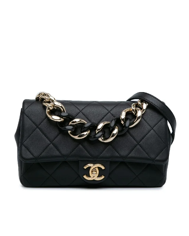 Chanel 19 Flap Bag in Black Lambskin Leather