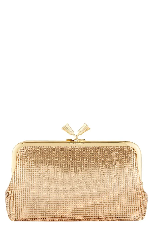 Maud Tassel Clutch - Gold Mesh