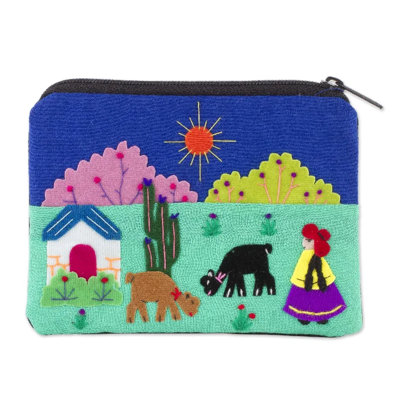 Applique Multicolor Coin Purse - Andean Sunshine