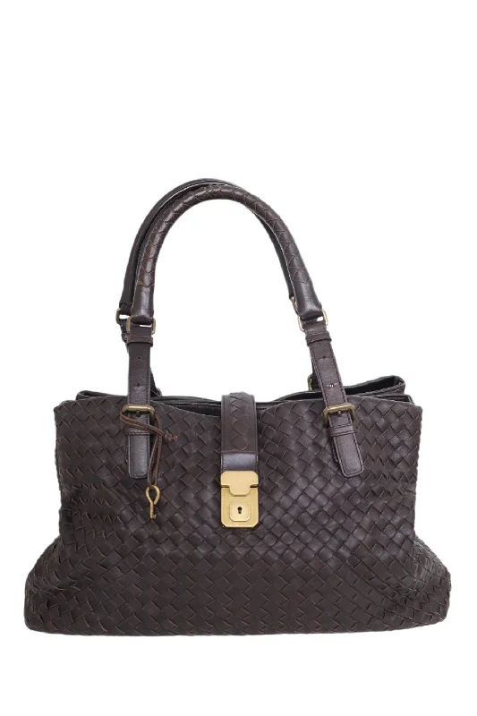 Bottega Veneta Brown Intrecciato Leather Roma Tote