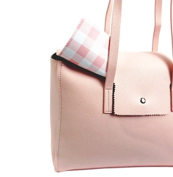 BTT19169 Everyday Tote w/ Gingham-Print Lining