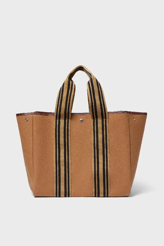 Camel Flannel Equestrian Traversee L Tote