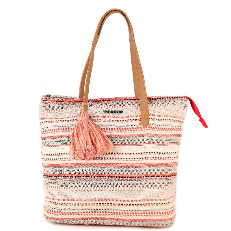 Astrid Jacquard Shopper Bag With Tassel