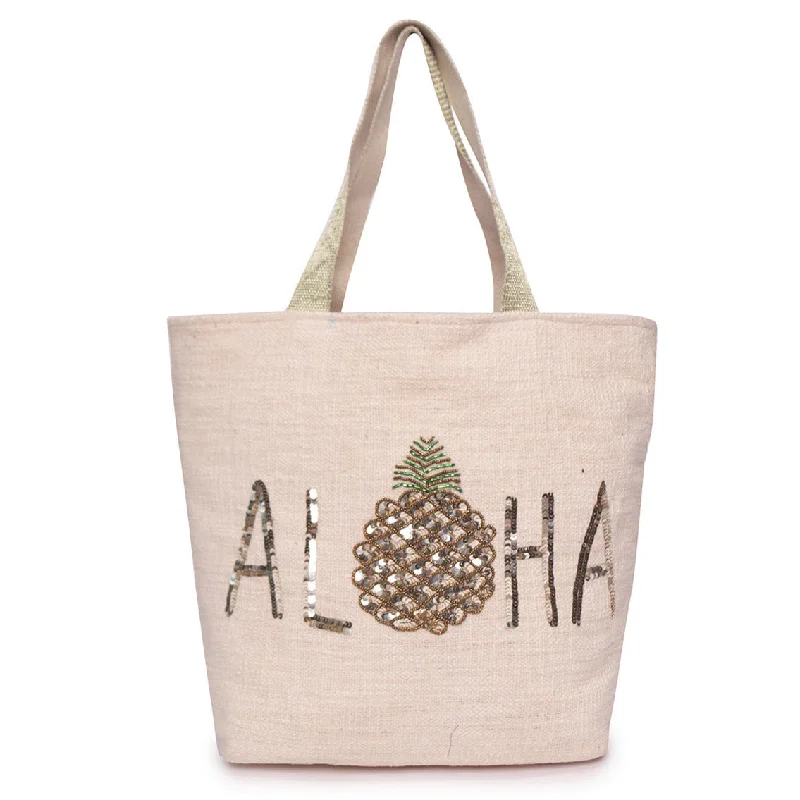 Sequin Embroidery Cotton Dhurry Shopper Bag