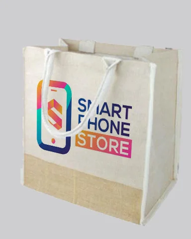 Fancy Jute Blend Tote Bags Customized - Personalized Jute Blend Tote Bags With Your Logo - TJ912