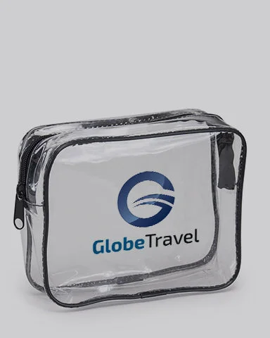 Custom Clear Vinyl Travel Size Makeup Bag - Clear Tote Bags With Your Logo - HP1110