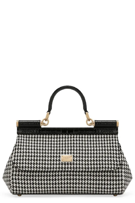 Elongated Sicily Bag - Houndstooth