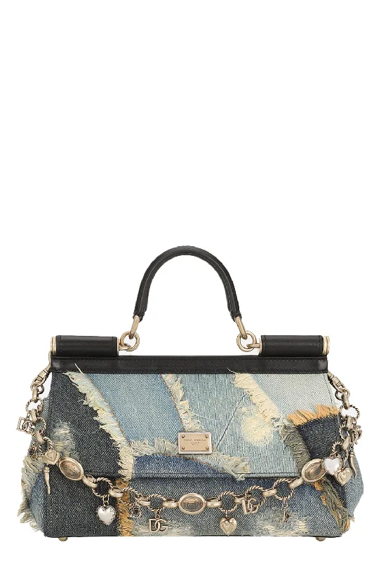 Elongated Sicily Bag - Patchwork Denim