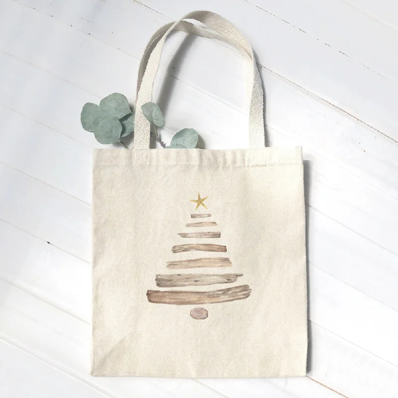 Driftwood Christmas Tree - Customizable Canvas Tote Bag