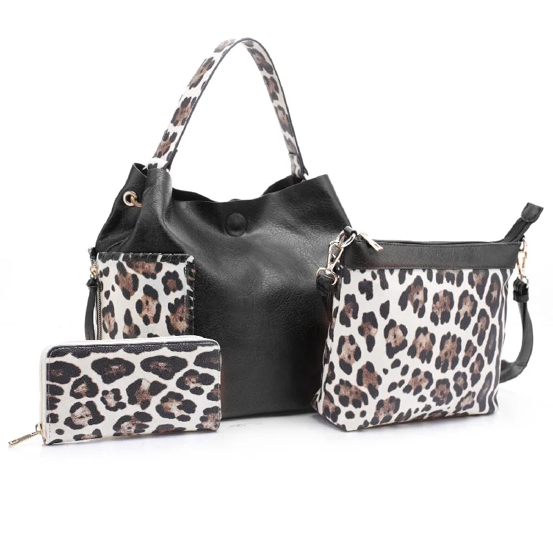 DS95037LS-6 Braided Edge Snow Leopard 3-in-1 Shoulder Bag