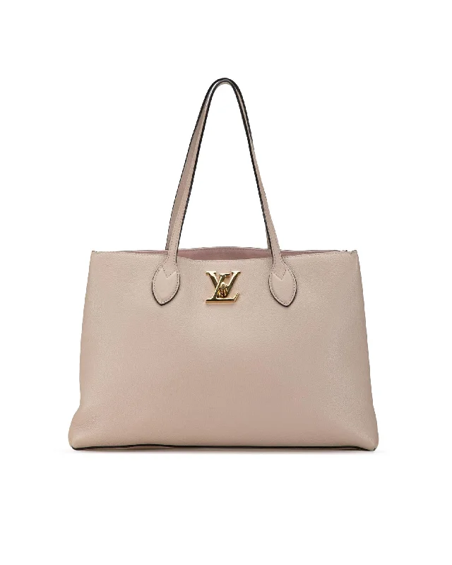 Louis Vuitton OnTheGo GM Beige Leather Tote Bag