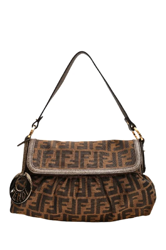 Fendi Vintage Brown Zucca Print Shoulder Bag