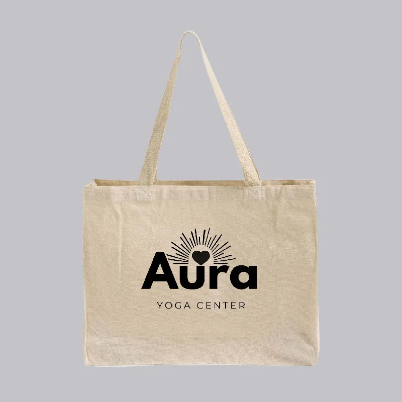 Full Gusset Heavy Canvas Horizontal  Tote Bags Customized - Personalized Full Gusset Tote Bags With Your Logo - TF275