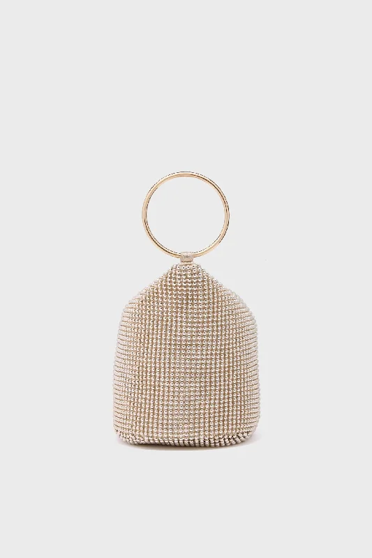 Gold Bianca Ball Mesh Handle Bag