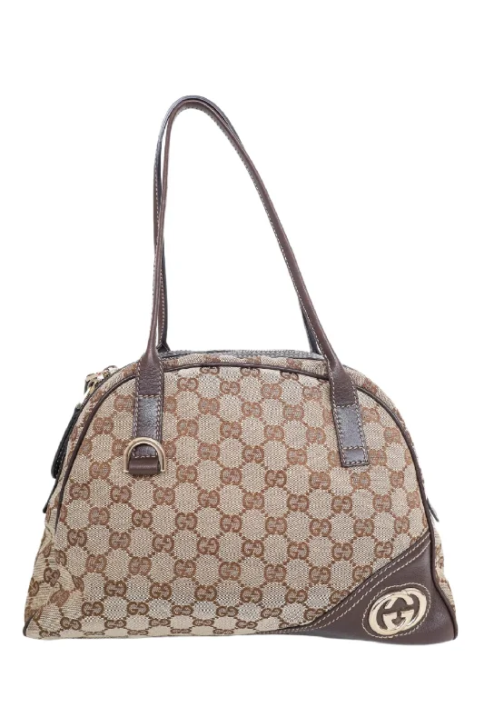 Gucci Brown/Beige GG Canvas Bowling Bag