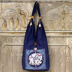 Handcrafted Cotton Shoulder Bag  - Lucky Elephant