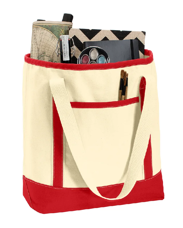 Heavy Canvas Large Two-tone Tote Bag