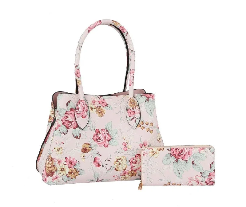 HG0130W Flower Printed 2-in-1 Satchel Handbag