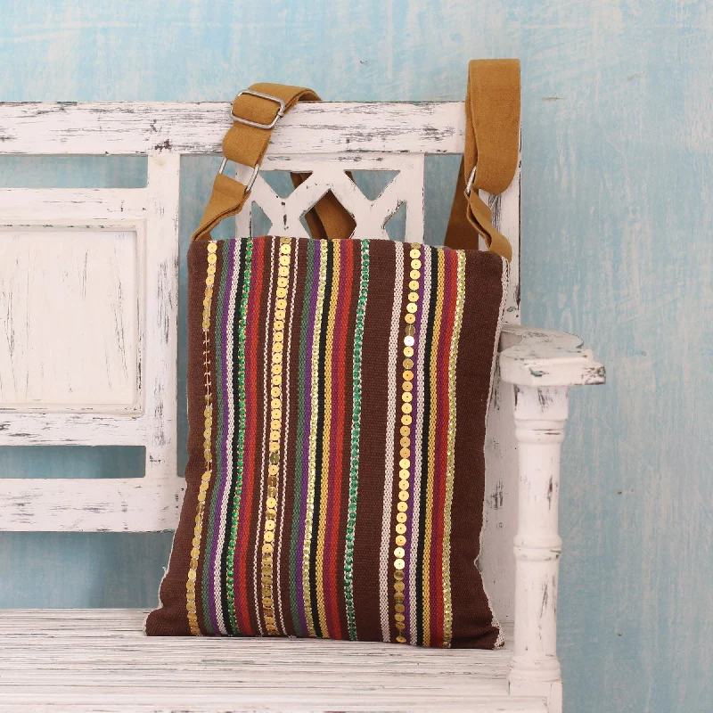 Indian Handmade Multicolor Cotton Cross-Body Handbag - Earthly Beauty