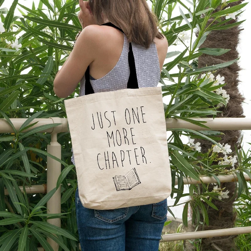 Just One More Chapter Cotton Canvas Book Bag