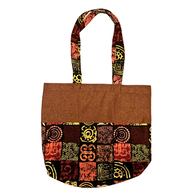 African Print Tote Bag with Zipper Pattern 3