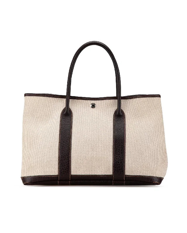 Herms Garden Party Canvas & Leather Tote Bag