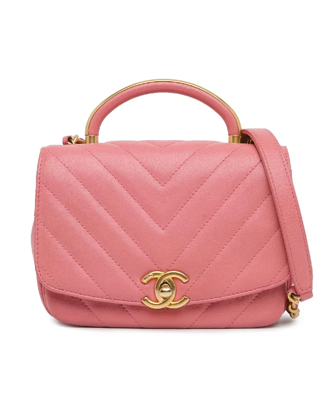 Quilted Lambskin Round Flap Satchel