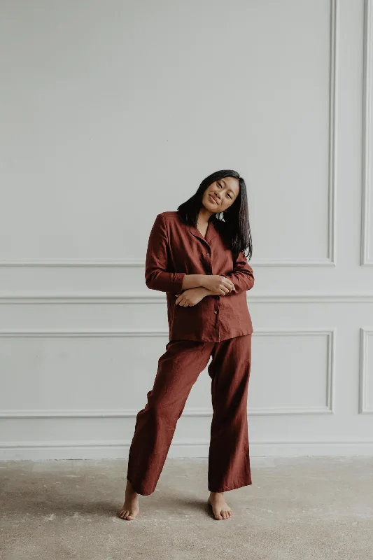 Certified linen long sleeve pajama set Nightly