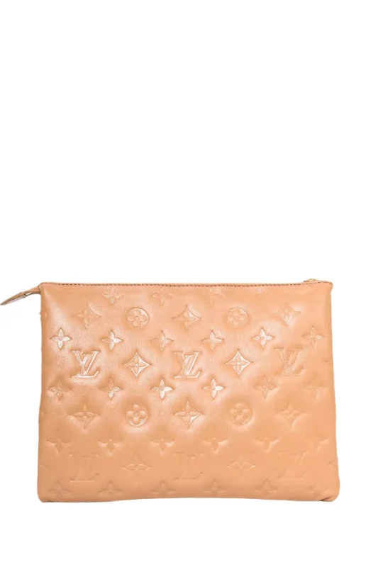 Louis Vuitton 2021 Camel Empreinte Leather Coussin PM Crossbody Bag with Chain Strap