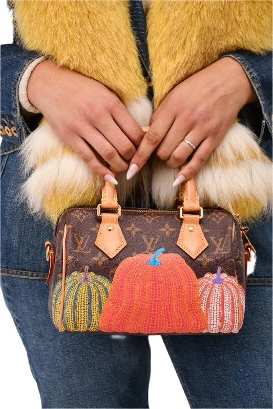 Louis Vuitton X Yayoi Kusama Monogram Pumpkin Speedy Bandouliere 20 With Strap