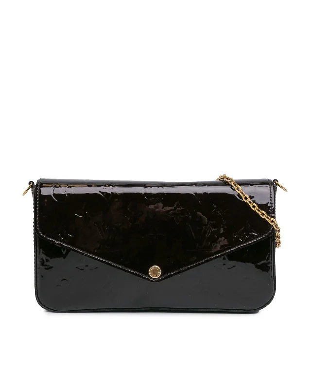 Monogram Vernis Leather Pochette with Detachable Chain Strap