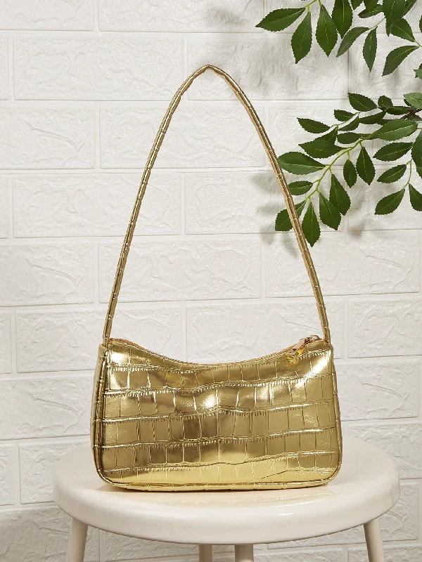 Mini Metallic Crocodile Embossed Bag