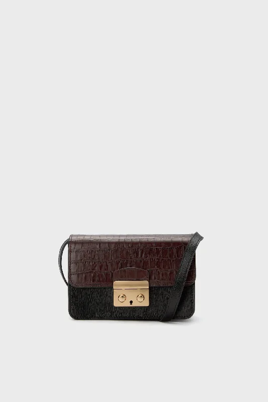 Mixed Leather Mini Anderson Crossbody